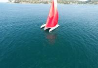 rosso gennaker vela bianco trimarano neel 45 blu mare